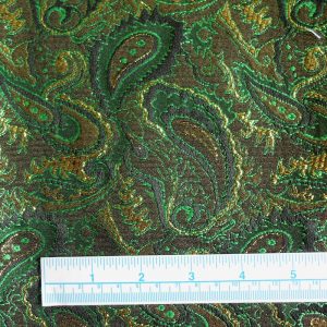 Green/gold/black paisley brocade