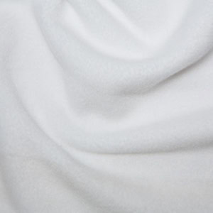 Soft white fleece fabric texture close-up.