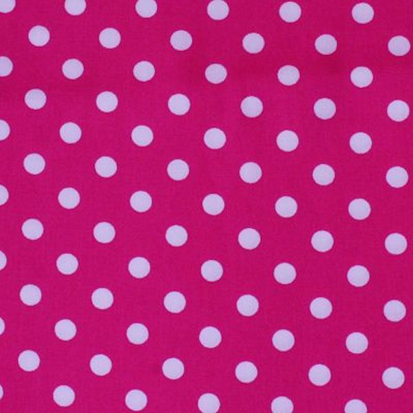 White spot on hot pink cotton poplin