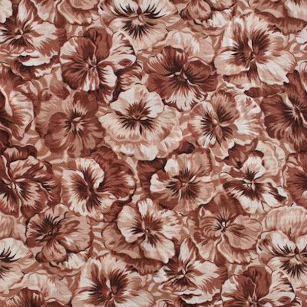 Brown pansies cotton