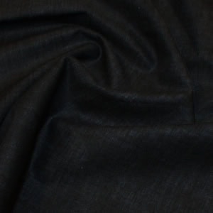Close-up of black denim fabric texture.
