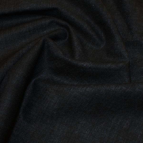 Close-up of black denim fabric texture.