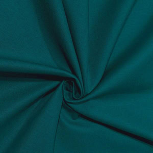 Teal fabric swirling in a spiral pattern