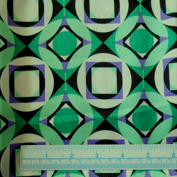 Geometric patterned fabric with ruler for scale