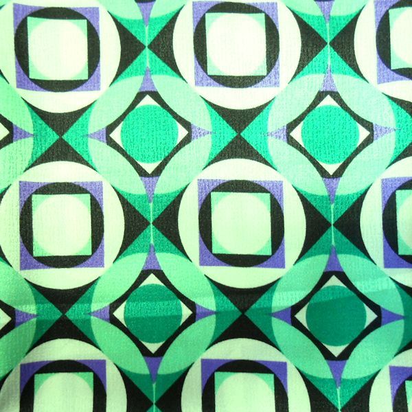 Geometric turquoise and purple retro pattern design.