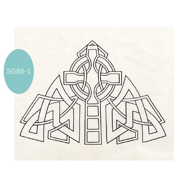 Celtic knotwork cross design line art