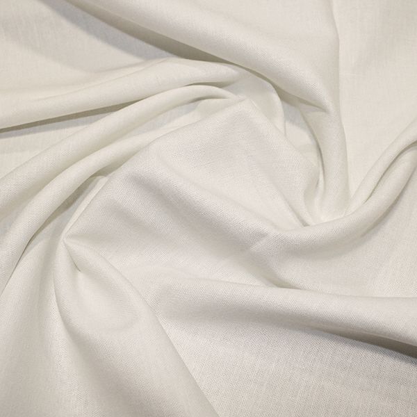 Close-up of white linen fabric texture