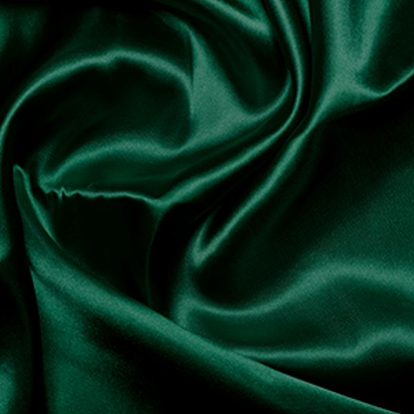 Close-up of green satin fabric texture.