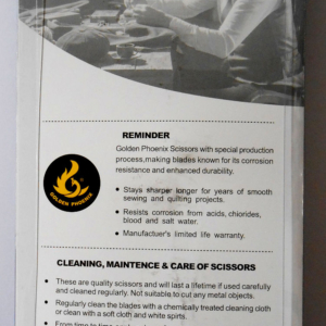 Golden Phoenix Scissors care instructions and features